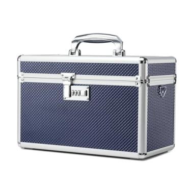 Imagem de HEWEI WORKS Caixa de bloqueio de armazenamento com código de combinação, estojo de armazenamento de medicamentos bloqueável, caixa de primeiros socorros vazia, caixa de bloqueio de segurança, cofre