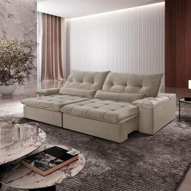 Imagem de Sofá Nivus Veludo 02 Módulos De 120cm B25cm Meu Sofá Online B002 Veludo Capuccino