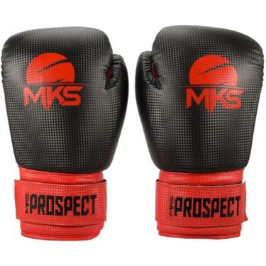 Imagem de Luva De Boxe Muay Thai Kickboxing Prospect Preta/Vermelha - Mks Combat (16oz)