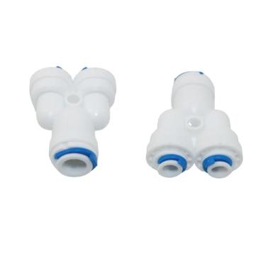 Imagem de PZRT Encaixe em T tipo Y de plástico que reduz o acoplamento rápido de 3 vias empurre para conectar acessórios de água RO Osmose Reversa Acessórios de filtro de água para sistema de purificação de