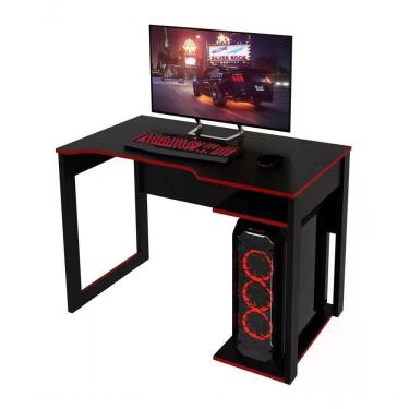 Imagem de Mesa Para Computador Gamer Me4161 Preto Vermelho Preto Verme