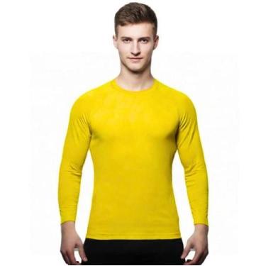 Imagem de Camisa Uv 50 Manga Longa Slim Térmica Segunda Pele - Genérico, Amarelo