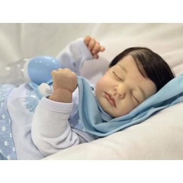 Imagem de Bebê Reborn Menino Dormindo Recém Nascido Silicone Banho