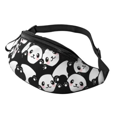 Imagem de Pochete de cintura bolsa de cintura ajustável para homens mulheres viajando caminhada ciclismo corrida, Panda fofo, One Size