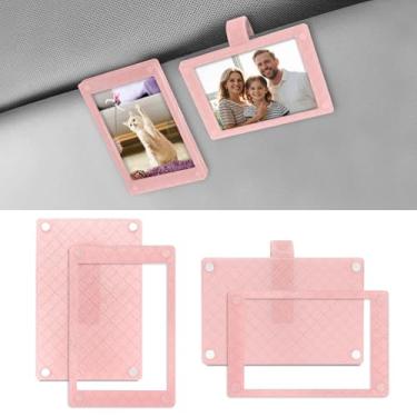 Imagem de MR3XL Pacote com 2 porta-retratos para viseiras de carro, 6,3 x 9 cm, clipes para viseira de carro, suporte magnético para fotos, acessórios elegantes para carros adequados para a maioria dos veículos