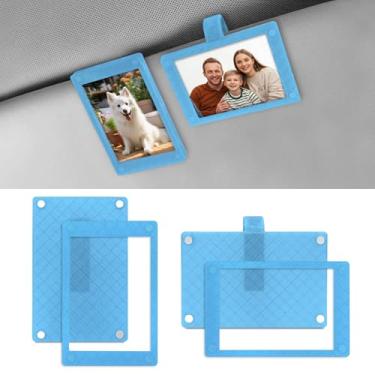 Imagem de MR3XL Pacote com 2 porta-retratos para viseira de carro, 6,3 x 9 cm, clipes para viseira de carro, suporte magnético para fotos, acessórios elegantes para carros adequados para a maioria dos veículos