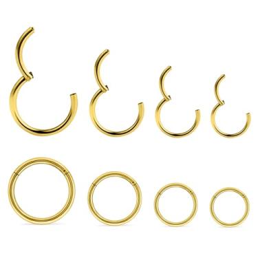 Imagem de Ovxznts 16G Aço Cirúrgico Articulado Segmento Clicker Anéis Labiais Argola Cartilagem Tragus Helix Conch Sleeper Brincos Piercing Joias para Mulheres Homens Diâmetro Interno 7 mm 8 mm 10 mm 12 mm