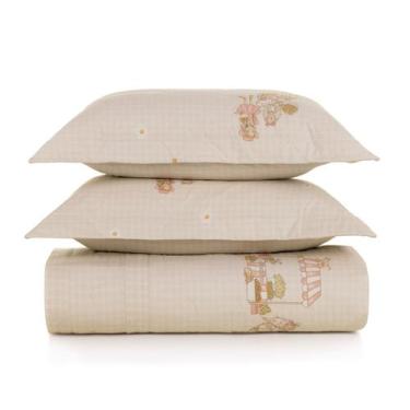 Imagem de Kit Colcha Casal 200 Fios Karsten 3 Peças Daisy Bege
