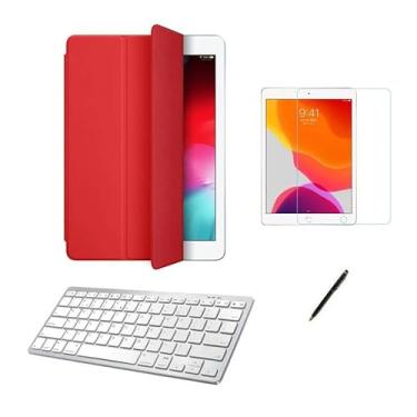 Imagem de BDNET, Kit Capa Smart Case tablet 8a Geração 10.2 /Can/Pel e Teclado Branco - Vermelho