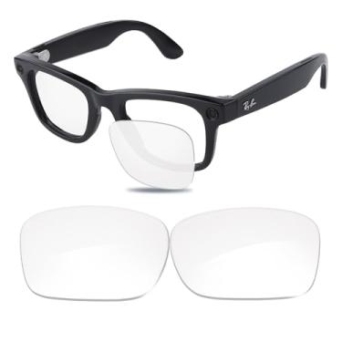Imagem de Glintbay Lentes de óculos de sol de substituição de ajuste completamente preciso para lentes transparentes Ray-Ban RW4006 Meta Series Classic Square Optics