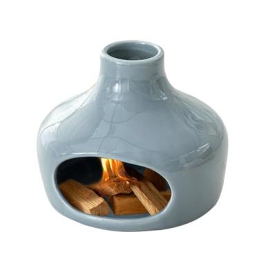 Imagem de Suporte de cerâmica feito à mão para palitos de sálvia e incenso Palo Santo Meditação Yoga Relaxamento Essencial com base resistente ao calor Tigela de decoração de casa natural