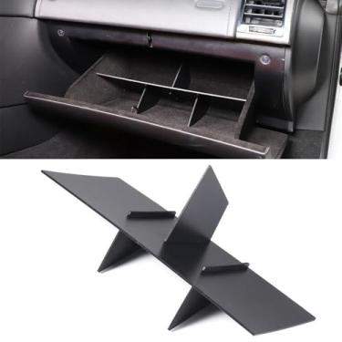 Imagem de HAGEZA Divisor de caixa de armazenamento de luvas, acabamento em painel, adequado para Jagua-r F-TYPE 2013-2023, divisores organizadores de caixa de luva preta com inserção divisória de porta-luvas