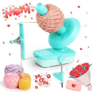 Imagem de Noonuur Enrolador de Fios Elétrico - Grande para Crochê e Tricô, Automático para Mãos Artríticas - Enrolador de Bolo de Fio de Velocidade, Verde, Plástico