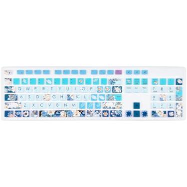 Imagem de Capa de teclado para teclado Dell KM636 KB216 KB216t/d/p, Dell Optiplex 3050 3240 5250 5460 7450 7050, Inspiron Desktop 3475 3477 3670 5400 5490 7700 777 90, peônia