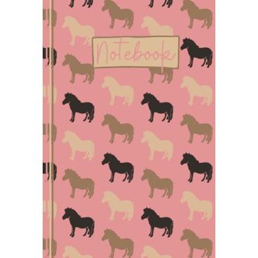 Imagem de Caderno de pônei Shetland: lindo diário forrado com pônei, adorável presente equestre, o presente de pônei perfeito para um cavalo ou cavaleiro de pônei - rosa