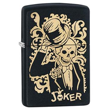Imagem de Isqueiros de caveira Zippo, Fosco, Black Matte Joker, One Size