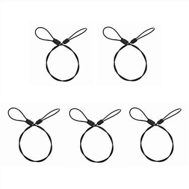 Imagem de Cordão de aço SIOTI com 5 peças para GoPro Hero 6/5/4/3+/3/2/1/Session, câmera de ação e outros equipamentos aplicáveis., Preto, 12in