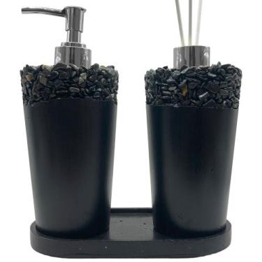 Imagem de Kit Lavabo com Aromatizador e Saboneteira Líquida 220ml Ideal para Esc