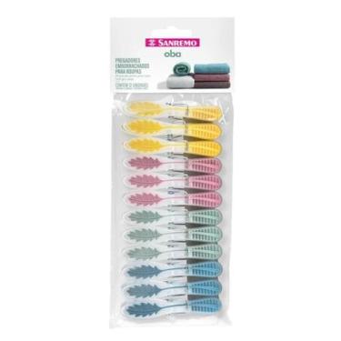 Imagem de Kit 12 Prendedores Pregadores De Roupa Emborrachado - SANREMO