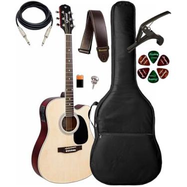 Imagem de Violão Giannini Folk Gdc-1 Ceq Ns + Capa Luxo E Acessórios