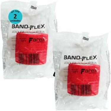 Imagem de Atadura 5cm Vermelha Band-FlexAutoadesiva Para Animais Farex Kit Com 2