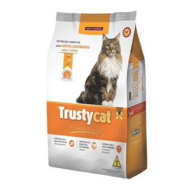 Imagem de Ração Para Gatos Castrados Trustycat Sabor Carne Nutrição Completa 11k