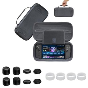 Imagem de TGDPLUE Conjunto De Acessórios 13 Em 1 Compatível Com Lenovo Legion Go 2, Estojo Rígido Grande Para Transporte, 8 Apoios Polegar, 4 Anéis Protetores Joystick S-Black