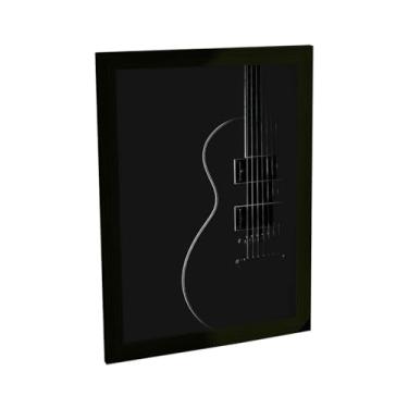 Imagem de Quadro Decorativo Violão Dark Ilustração Preto E Branco Poster Quarto Sala