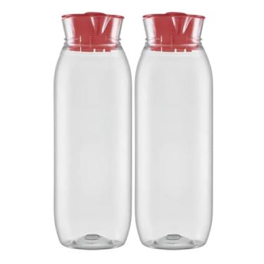 Imagem de Kit 2 Jarra Garrafa De Água Geladeira 1,5lt Tampa Higiênica Veneza (Vinho)