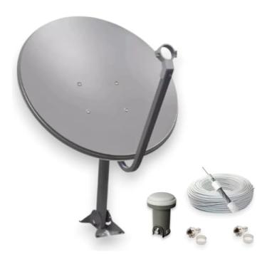 Imagem de Kit Antena Banda Ku 60cm Com Cabo Rg06 67% 15m Megatron