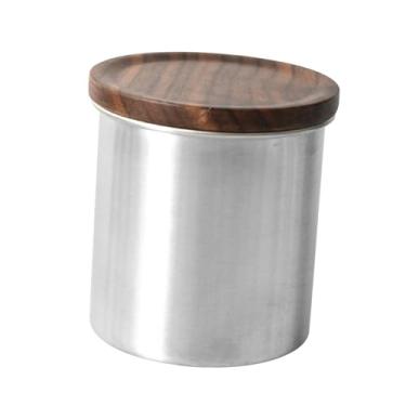 Imagem de Bothyi Lata de café, lata de chá, recipiente multiuso para armazenamento de grãos de café com tampa hermética de madeira para biscoitos, açúcar, especiarias, 380ml