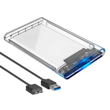 Imagem de Case Hd Externo 2.5 E Sata Ssd Usb 3.0 Transparente Exbom