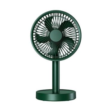 Imagem de Ventilador de mesa portátil, rotação automática de 120 graus, distância do vento de 8 metros, queda de temperatura de 10 graus em segundos, 4 velocidades, vida útil da bateria de longa duração de