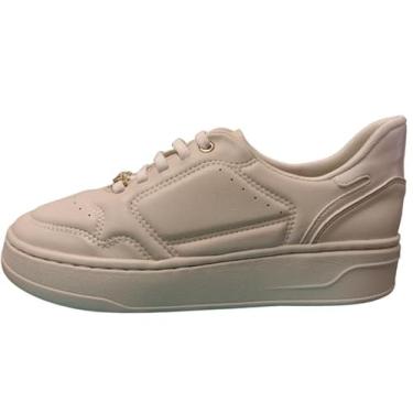 Imagem de Piccadilly Tênis Casual Feminino, Off-White, Detalhe em Dourado, Plataforma (Off White, BR, Adulto, Numérico, 40)