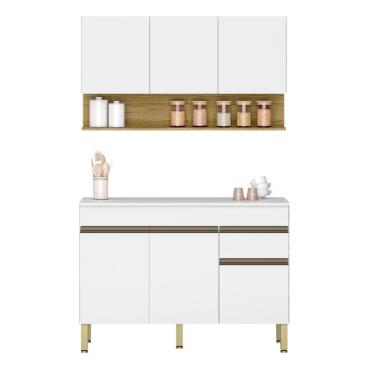 Imagem de Conjunto De Armarios Modulados Line Com 6 Portas E 1 Gaveta Supremo Freijó