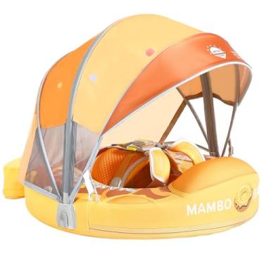 Imagem de 3 métodos de natação, adicionar cama, boia de natação mais confortável com cauda e dossel Boia de natação para bebês não infláveis Mambo Float Smart Swim Trainer para bebês de 3 a 24 meses, meninas e