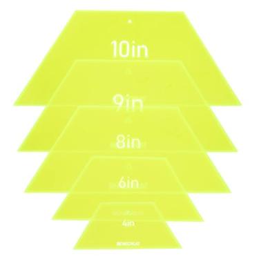 Imagem de BENECREAT Modelo de acolchoado de meio hexágono, régua acrílica de 4/6/8/9/25.4 cm, modelos de subsídio, régua para remendos manuais, estofamento à máquina, artesanato de costura, verde