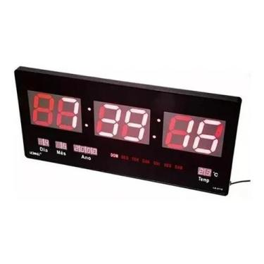 Imagem de Relógio Parede Digital LED Termômetro Calendário 46cm - Alinee
