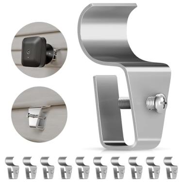 Imagem de Pacote com 10 clipes de tapume de vinil, prendedores de montagem de câmera para piscar, anel, arlo, campainha, ganchos de vinil para pendurar luzes, decorações