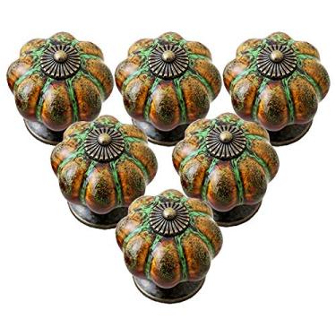 Imagem de Puxador de abóbora IEIK Puxador de armário de cozinha Alça de cerâmica..., Tradicional, Green