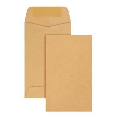Imagem de Envelopes de moedas e peças pequenas Quality Park #3 Gummed, Kraft marrom, 2,5 x 4,25, 500 por caixa (50262), pacote com 12, Light Brown, 3