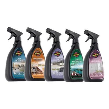 Imagem de Melhor Kit Completo de Limpeza Multiuso Para Casa, 5 Produtos 500ml para Laca, MDF, Vidros, Espelhos, Mármores, Granitos, Porcelanatos e Churrasqueira BraClean PREMIUM