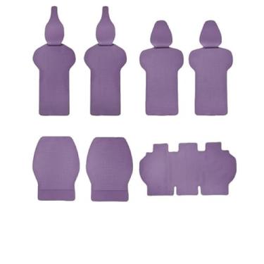 Imagem de Capa de assento universal de couro de carro original para SU7 almofada de proteção de assento interior de carro almofada de proteção respirável (roxa)