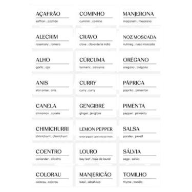 Imagem de Etiquetas Adesivas Para Temperos + Mantimentos + Despensa 56 Unidades 