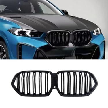 Imagem de Grade de para-choque de carro tiras decorativas grade de corrida modificação peça grade de para-choque dianteiro para X6 G06 2023-2025 parte externa