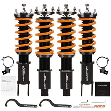 Imagem de maXpeedingrods Coilovers para Honda Civic 1988-2000, para CRX 1988-1991, para del Sol 92-95, para Acura Integra 1990-2001, amortecedores ajustáveis de 24 níveis, kit de redução atualizado T6 com