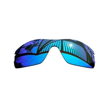 Imagem de MYCOURAG Lentes de reposição polarizadas com proteção UV para óculos de sol Oakley Radar Pitch – Azul gelo espelhado revestido polarizado