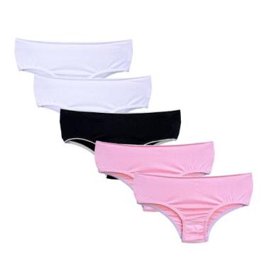 Imagem de Kit 5 Calcinhas Infantil Criança Algodão Cotton Kids - Polo Basic, M, 