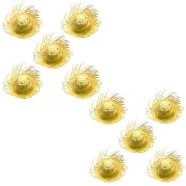 Imagem de 10 Chapéu Palha Desfiado Festa Junina Caipira Atacado Com Nf - Duandra