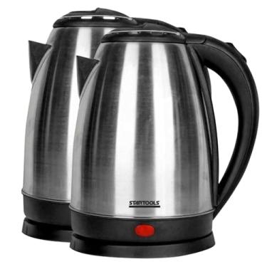 Imagem de Kit 2 Chaleira Jarra Elétrica 2 Litros Inox 127V 1000W com Desligamento Automático - Ideal para Café Chá Água